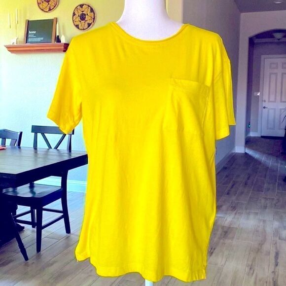 NWT Madewell Yellow T-Shirt Short Sleeves 100% Cotton Crew Neck Minimalist Chic - Picture 4 of 8